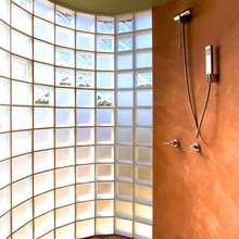 glass blox shower wall