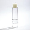Stacked Crystal Column Pillar Candle Holder 14" Geometric Shapes Sphere Simple