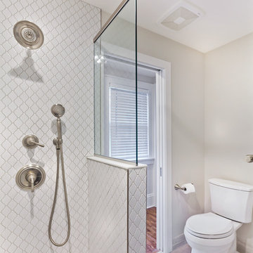 luxurious bath from a powder room