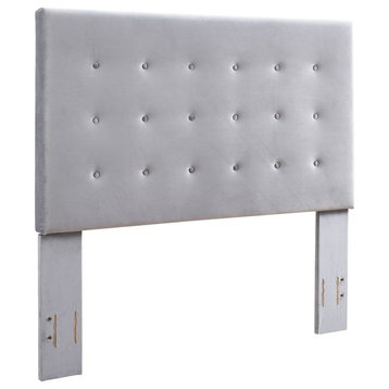Reston Square Upholstered Full/Queen Headboard, Shale Microfiber