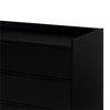 55.1" Solid Wood 6-Drawer Chest with Gallery - Black