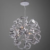 9 Light Crystal Pendant Chandelier Light in Chrome Finish with Crystal Accents