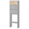 Ace Over-The-Toilet Storage Rack In Light Gray & Natural Oak