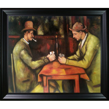 La Pastiche Card Players with Pipes with Black Matte Frame, 25" x 29"