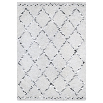 Modern White Soft Rectangle Area Carpet, 3'11"x5'3", 3