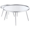 Coaster Kaelyn 2-Piece Metal Round Mirror Top Nesting Coffee Table Chrome
