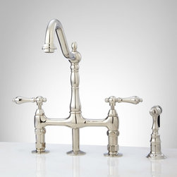 BELLEVUE BRIDGE KITCHEN FAUCET WITH BRASS SPRAYER - LEVER HANDLES - Products