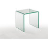 Pemberly Row 18" Glass End Table with Rounded Edges in Clear