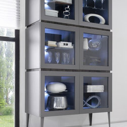 Modern Italian Curio Rex by LC Mobili, 6 Doors - $2,575.00 - China Cabinets And Hutches