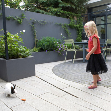 Modern family garden with clean lines