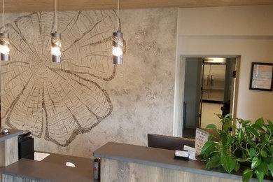Example of a large trendy foyer design in Denver