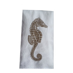 Coastal Assortment-Taupe Sea Horse - Dish Towels
