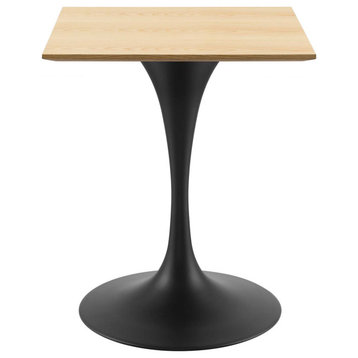 Lippa 24" Wood Square Dining Table, Black Natural