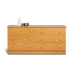 Prepac Edenvale Oak 6-Drawer Dresser - Dressers