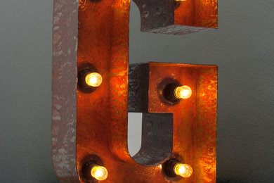Rusty Illuminated Letters, Numbers & Shapes: 'Helter Skelter' Style
