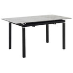 Armen Living - Giana Extendable Dining Table, Stone and Metal - Give a polished and effortless update to your dining space or kitchen with our Giana Extendable Dining Table in Stone and Metal. With clean lines and a streamlined silhouette, our dining table serves as a versatile and welcoming addition to your home. It features a rectangular tabletop, perched upon a crisp black metal base. The tabletop is crafted in Carmen Gray Sintered Stone to offer a luxe appeal with easy maintenance. A reliable yet elegant alternative to quartz, this tabletop is resistant to etching, scratches, burns, and stains.With a durable construction and versatile appeal, our dining table is perfect for both casual and formal meals in a kitchen, dining room, or living space. The dining table can easily extend to seat up to four to six individuals. Perfect for enjoying your meals or spending leisurely time, the Giana dining table is available in Camren Gray Sintered Stone and Black Metal.