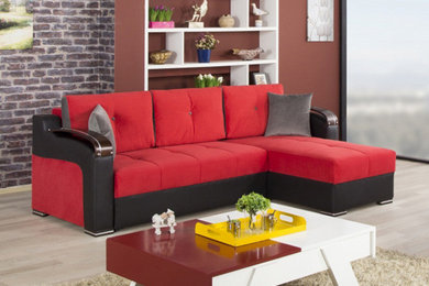 Divan Deluxe Sectional Sofa in Truva Red by Casamode Furniture