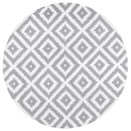 Nuloom Hand-Tufted Geometric Tuscan Rug, Grey 5'Round