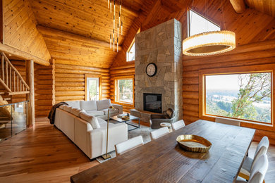 Living room - rustic living room idea in Vancouver