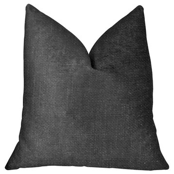 Luna Black Luxury Throw Pillow, 26"x26"