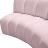 Infinity Channel Tufted Velvet Upholstered Modular Chair, Pink, 7 Piece