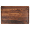 Thick Rectangular Carving Board with Juice Well, Walnut, 15" x 24"