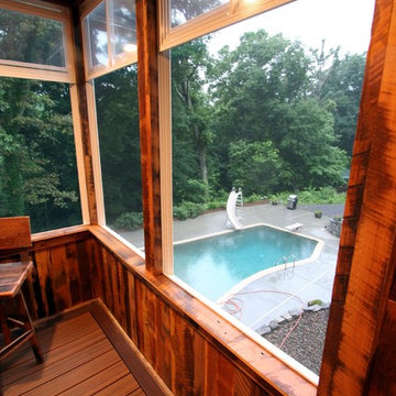 Waterfall deck and Rustic Screened Porch