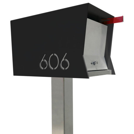 The RetroBox with Locking doors. Modern Pole Mounted Mailbox, Pole not included.