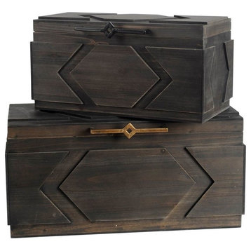 Cassia Wooden Boxes, Set Of 2