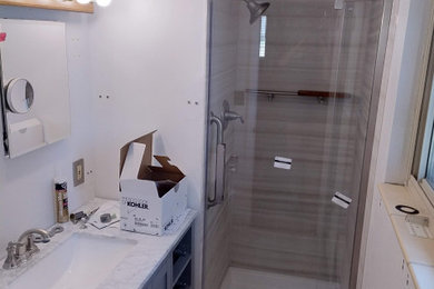 Inspiration for a modern bathroom remodel in Denver