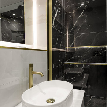Onyx Bianco Marble-Effect and Kawala Nero Marble-Effect