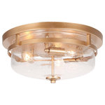 LNC - LNC Modern 3-Light Gold Flush Mount Light With Seeded Glass Shade - This modern gold flush mount from  is an incredible addition to your home offering both function and casual design. You will love how this fixture transforms your home with its eye-catching style and function. A blend of simple design and clean lines add to the minimalistic charm of this fixture. Classic elegance combines with minimalist, contemporary appeal to enhance any home in style.