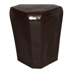 Black Triangle Ceramic Garden Stool - Accent And Garden Stools