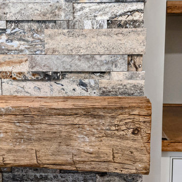 Stacked Stone Fireplace