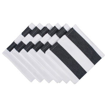 DII Black/White Dobby Stripe Napkin, Set of 6