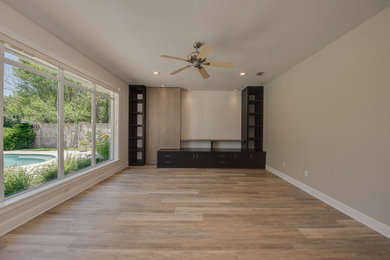 Example of a trendy family room design in Austin
