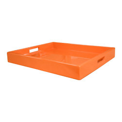Jonathan Adler 14 x 17 Orange Lacquer Tray - Products