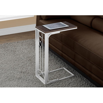 HomeRoots 16" x 9" x 24.5" CherryWhite MDF Top and Metal Base Accent Table