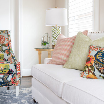 Colorful Transitional Home Office - Dallas (Oak Lawn), Texas