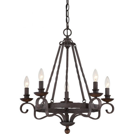 Quoizel Lighting - Noble Chandelier 5 Light Steel     -Traditional Installation