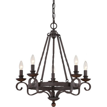 Quoizel Lighting - Noble Chandelier 5 Light Steel     -Traditional Installation