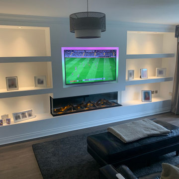 Electric Media Wall With Alcoves & Feature Lighting