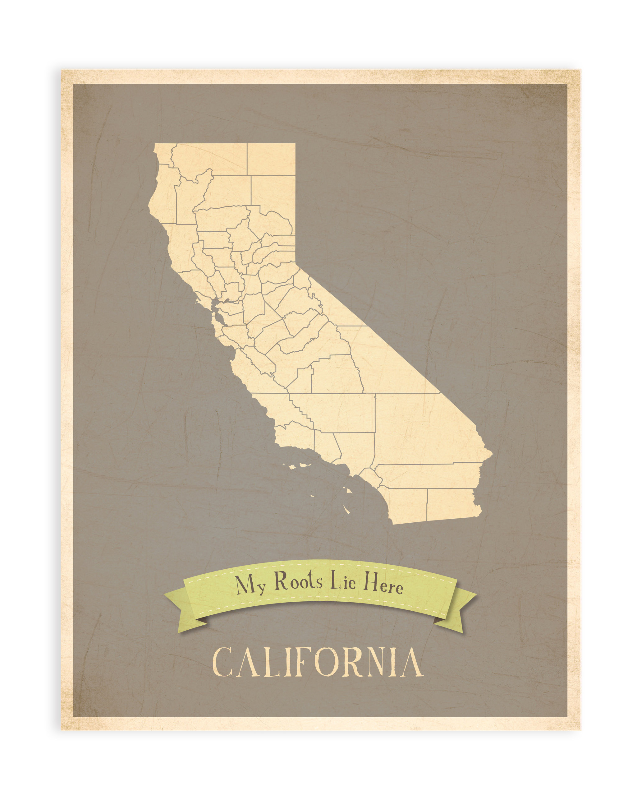 My Roots California State Map, 18x24 - Contemporary - Kids Wall Decor ...