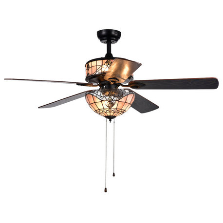 WAREHOUSE OF TIFFANY'S CFL-8285BL Orla 15 in. 4-Light Indoor Black Finish