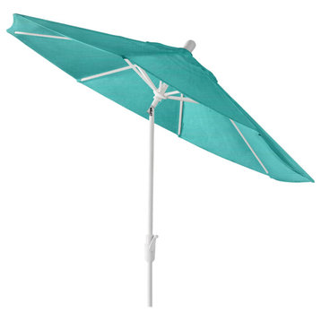9' Round 360 Rotating Auto Tilt Umbrella, White, Sunbrella, Aruba