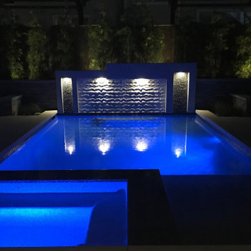 Modern Back Yard and Water Feature