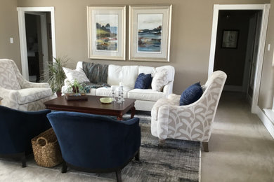 Inspiration for a french country living room remodel in Dallas