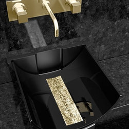 Murano Calla Black Gold Luxury Bathroom Sink - Products