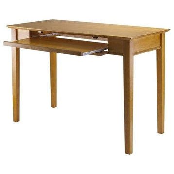 Scranton & Co Transitional Solid Wood Writing Desk in Honey Pine