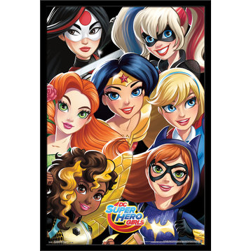 DC Super Hero Girls Group Poster, Black Framed Version
